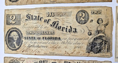 Florida $1,2,5,10,20,100 1861 Treasury Note Tallahassee Civil War Currency Lot