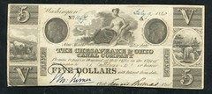 1840 $5 THE CHESAPEAKE & OHIO CANAL COMPANY WASHINGTON, D.C. OBSOLETE NOTE