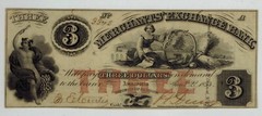 1854 Anacostia District of Columbia MERCHANTS EXCHANGE BANK $3 Obsolete Currency
