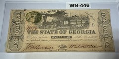 OBSOLETE PAPER MONEY: US One Dollar Confederate Treasury Note 1863 WN-446