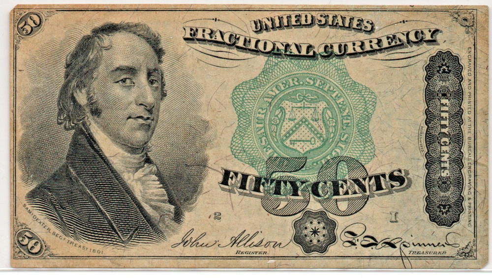 US 50c 4th Issue Fractional Currency Note Very Fine+ FR 1379