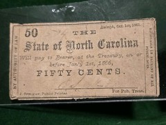 1866 State of North Carolina 50 Cents NC