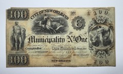1837 City of New Orleans LA $100 Municipality Bond Note