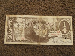 OREGON LABOR SCRIP SALEM 1896 BRANCH 108 1/4TH UNIT RARE