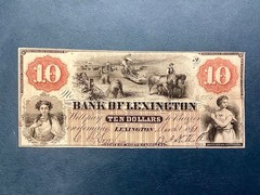 ~ 1861 $10 Bank of Lexington North Carolina – Civil War era Note