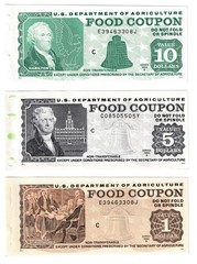FOOD STAMP COUPON 3 AU COUPONS $10.00 $5.00 $1.00 USDA AGRICULTURE scrip TOKEN