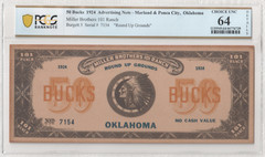 1924 Marland/Ponca City Oklahoma MILLER BROTHERS 101 RANCH Advertisement Note.