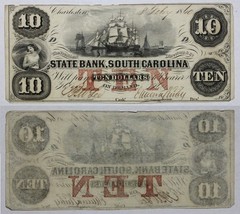 1860 State Bank of South Carolina $10 Obsolete Note SC-175-30 5VP7