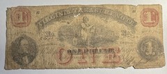 1862 VIRGINIA $1 DOLLAR TREASURY NOTE