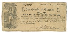 1862 County of Grayson Independence VA 50c Obsolete Scrip (66560)