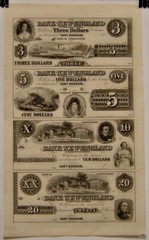 Uncut Obsolete Currency Sheet: $3, $5, $10, $20 Bank Of New England