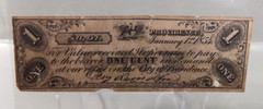 1854 One Cent Fractional Scrip note-Perry Davis & Son-Providence Rhode Island-VG