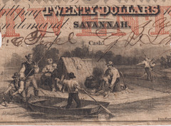 Bank of Commerce $20 Dollar Bill Savannah Georgia Note Obsolete GA Paper Money