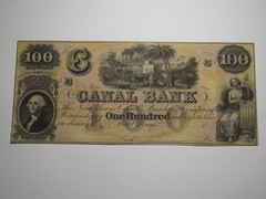 $100 18__ New Orleans Louisiana Obsolete Currency Bank Note Remainder Canal UNC+