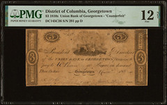 DC $3 Union Bank of GEORGETOWN Dec 1818 PMG Fine 12 Haxby DC-145 C26