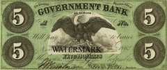 Washington DC Government Bank $5 Sheet Obsolete Currency Sheet REPRODUCTION