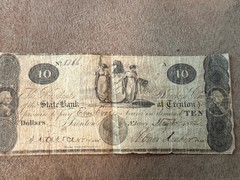 ANTIQUE TEN DOLLAR NOTE-1822-TRENTON STATE BANK
