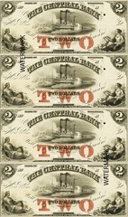 New Ulm MN – Central Bank $2-2-2-2 Sheet Obsolete Currency Sheet REPRODUCTION
