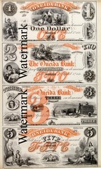 Berlin WI Wisconsin – Oneida Bank Uncut Sheet of $1-$2-$3-$5 REPRODUCTION