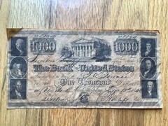 $1000 Banknote The Bank of the United States 1840 Old Charter Whiskey – Promo