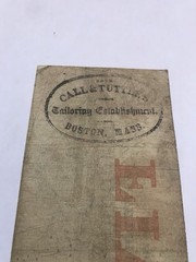 A&O-1850 $5 Boston, Massachusetts Cochituate Bank Red Advertising Reverse