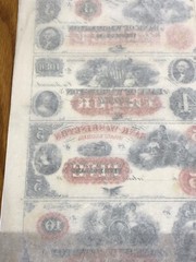 A&O-18-Bank Of Washington,NC Uncut Sheet $3,4,5&$10 Obsolete Currency-ABNCO-RED