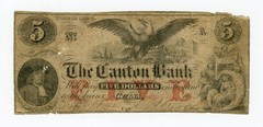 1850’s $5 The Canton Bank – China, MAINE Note