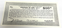 1936 $50 Depression Scrip Borough of Lodi Jersey Note