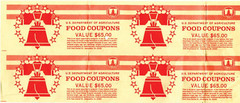 Food Stamps Front Booklet Covers Uncut Sheet of Four $65 Covers