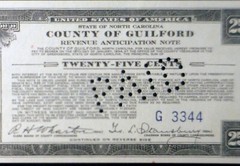 1933 RADAR CH CU + .25 Fractional Note Guilford North Carolina Repeater Binary #
