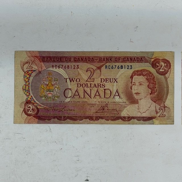 Canada 1974 Two Dollars Bank Note RC6768123 Queen Elizabeth II Arctic Scene