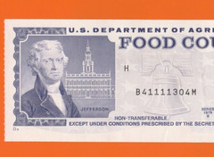 Food Stamp Coupon $5.00 1979 B B41111304M, Month Code H SCRIP TOKEN USDA