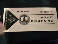 FOOD STAMP COUPON USDA UNC 1971 A $2.00 A61207647A ONE FULL BOOK SCRIP TOKEN.
