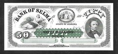ABNC Proof Print – Face of Obsolete $50.00 Note – Bank of Selma, Alabama