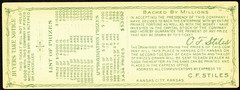 MO $1 KANSAS CITY Missouri The Louisiana State Lottery Ticket June 12th, 1894