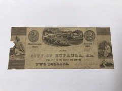 A&O-1858 $2 City Of Eufaula, Alabama -Chattanooga, TN Bridge Crossover Note-AL