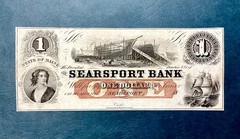 ~ 1860s $1 One Dollar – The Searsport Bank State of Maine -Civil War Era – UNC