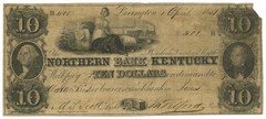 1851 Northern Bank of Kentucky, Lexington, KY $10 Note No.401 (59550)
