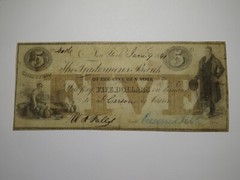 $5 1841 New York City New York Obsolete Currency Bank Note Bill Tradesmens Bank