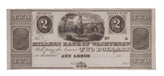 $2 MILLERS BANK of WASHTENAW Ann Arbor MICHIGAN OBSOLETE MI Note Two Dollar Bill