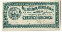 .50c The National School Bank, Washington, D.C., 1872
