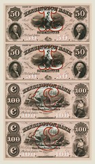 Philadelphia, Pennsylvania – Kensington Bank $50-$100 Uncut Proof Sheet COPY