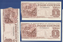 FOOD STAMP COUPON ONE COUPON MONEY SCRIP TOKEN USDA $1.00 AGRICULTULTURE