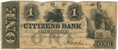 1852 Citizens Bank Washington D.C. $1 No.3040 (L1288)