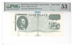 Web Press Test Plate Note PMG Certified 53 About Uncirculated