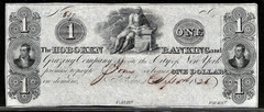 Sept 5, 1826 New Jersey Hoboken Banking & Grazing $1 Obsolete Banknote S/N #637