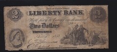 US $2 Rhode Island Liberty Bank Providence Obsolete Currency F-VF Counterfeit