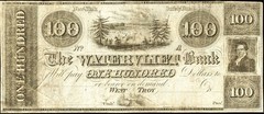 NY $100 WEST TROY New York The Watervliet Bank 1830’s Haxby NY-2915 UNL