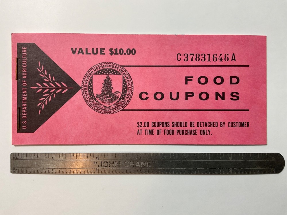 Full $10 Book USDA Series 1971 A Food Coupons Unused Booklet of 5 $2 Stamps