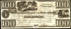 IL $100 SPRINGFIELD Fund Commissioner State of Illinois July 1, 1840 Bond